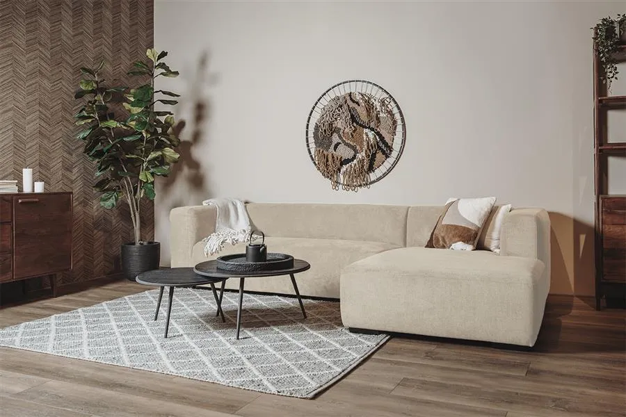 Glasgow 2 5-AL + Chaise R - Enjoy 100 Cream Tijdelijk Beschikbaar